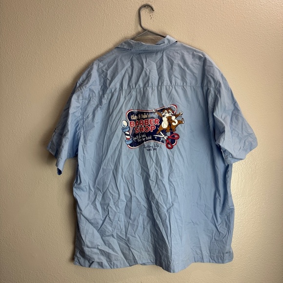 Disneyland Chip And Dale Vintage Barbershop Button Up Shirt Size XXL - Picture 1 of 8